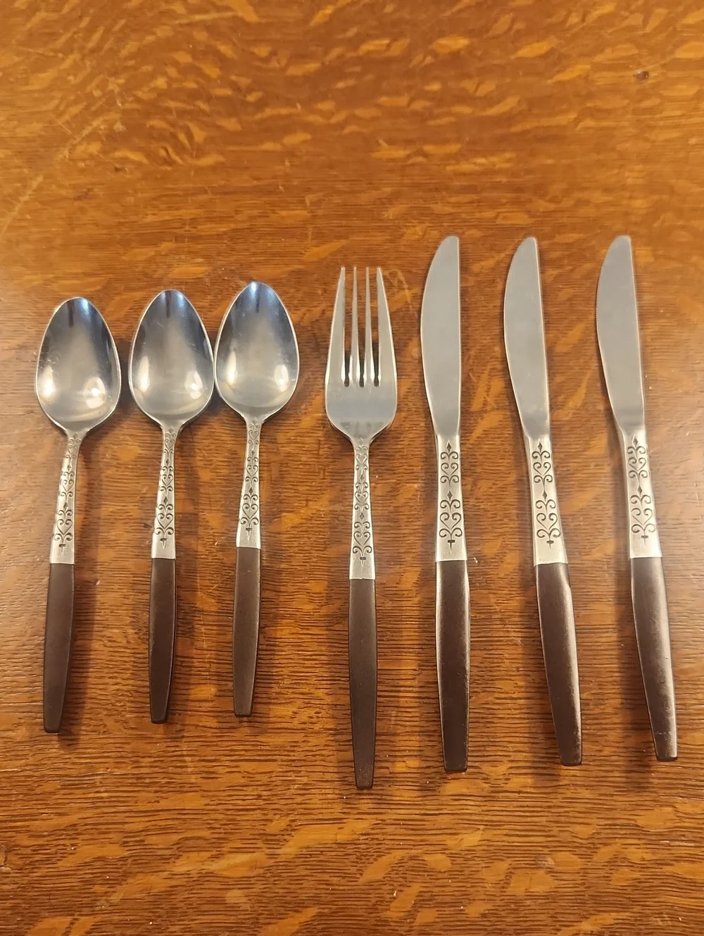 Vintage MCM Interpur Japan INR2 Canoe Hearts Flatware - Individual Pieces